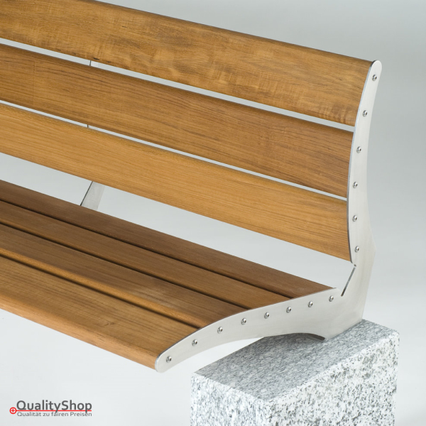 SITZBANK THETIS Edelstahl, Holz, Zeitlos / Bequem